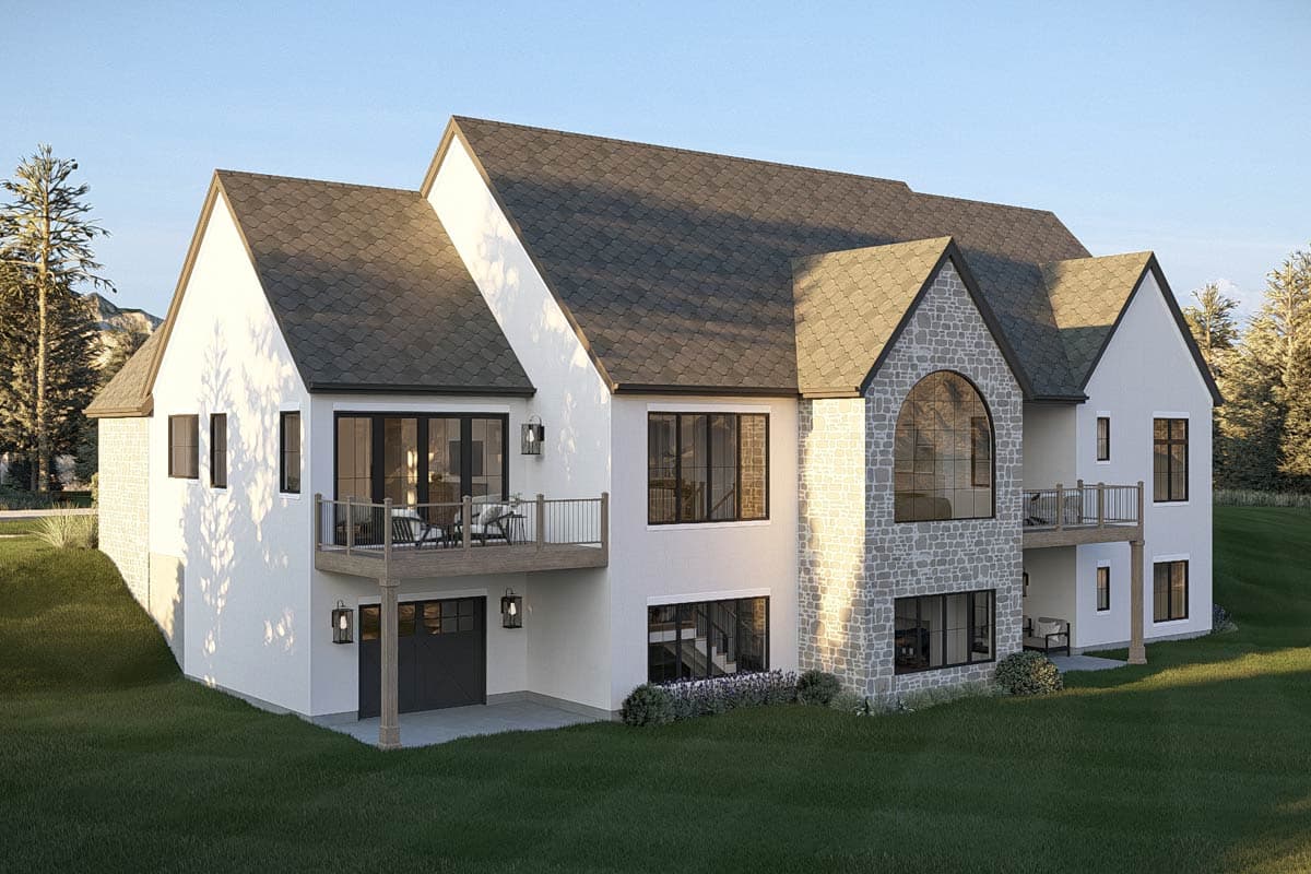 Plan 623663DJ: European Transitional House Plan with 3 Bedrooms and Two Story Great Room - Image #9 - European, Transitional