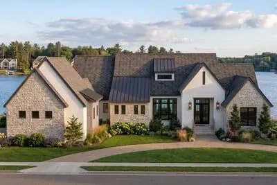 European Transitional House Plan with 3 Bedrooms and Two Story Great Room