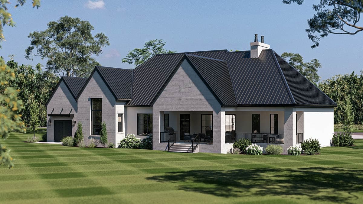 Plan 623665DJ: Contemporary European House Plan with 3 Bedrooms and 3-Car Garage - Image #5 - Contemporary, European, Transitional