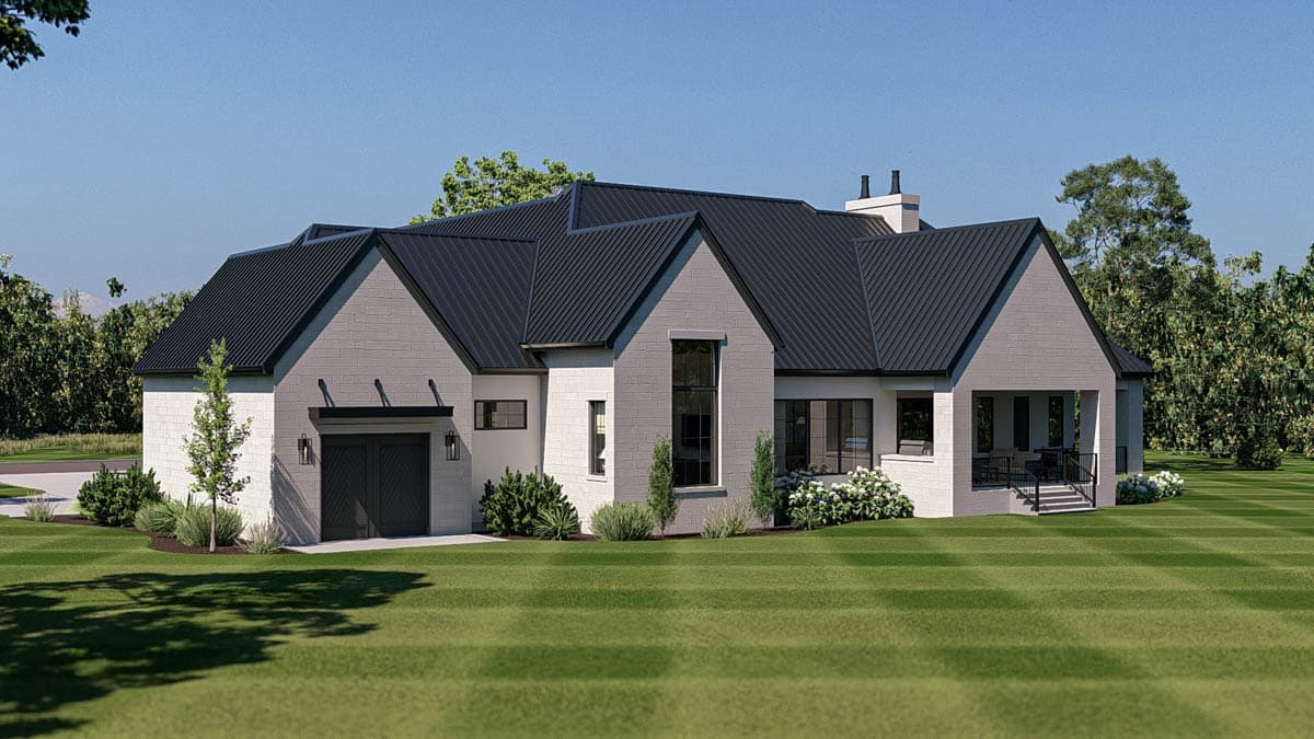 Plan 623665DJ: Contemporary European House Plan with 3 Bedrooms and 3-Car Garage - Image #7 - Contemporary, European, Transitional