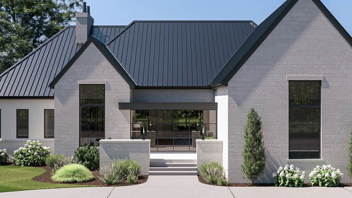 Plan 623665DJ: Contemporary European House Plan with 3 Bedrooms and 3-Car Garage - Image #9 - Contemporary, European, Transitional