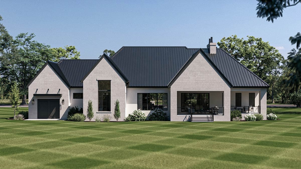 Plan 623665DJ: Contemporary European House Plan with 3 Bedrooms and 3-Car Garage - Image #8 - Contemporary, European, Transitional