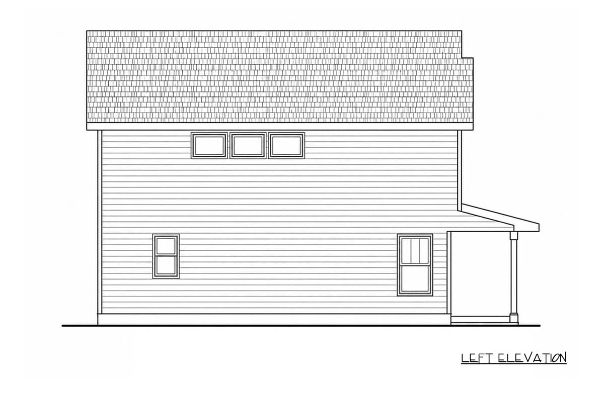 Plan 42778DB: Narrow Three Bedroom Modern Farmhouse House Plan with Efficient Layout - Image #8 - Cabin, Cottage, Farmhouse, Modern Farmhouse, New American