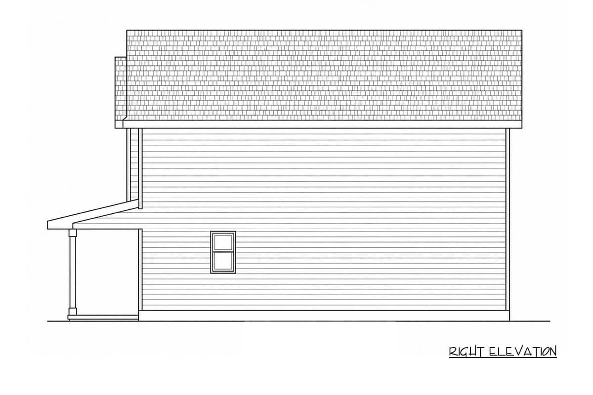 Plan 42778DB: Narrow Three Bedroom Modern Farmhouse House Plan with Efficient Layout - Image #7 - Cabin, Cottage, Farmhouse, Modern Farmhouse, New American