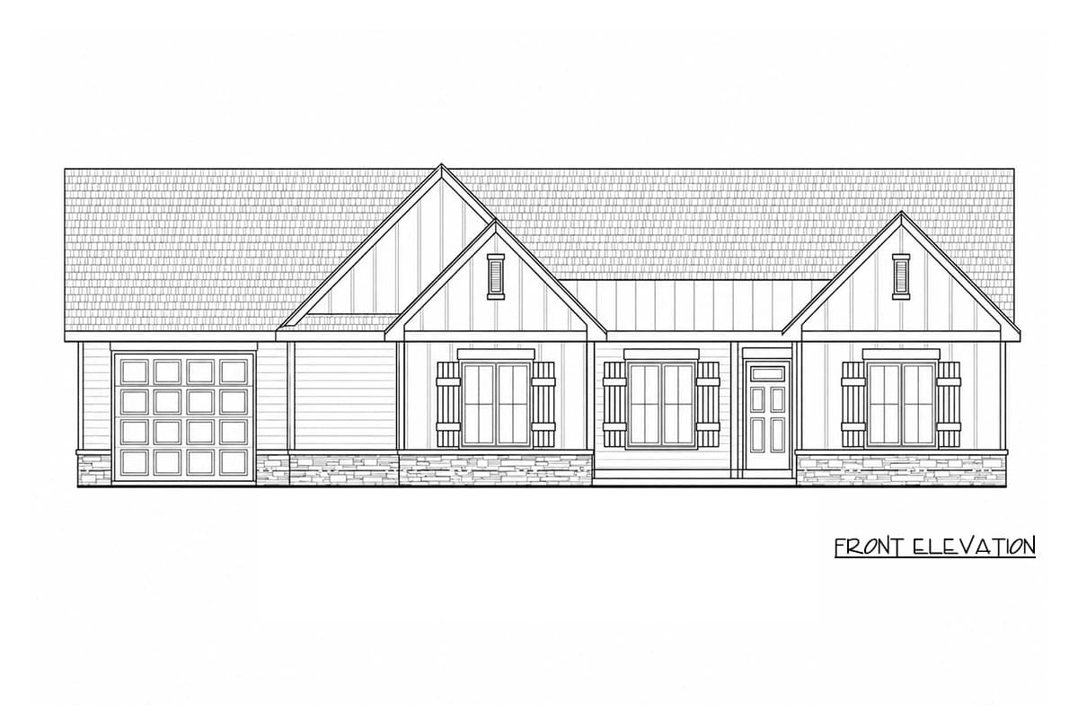 Plan 42781DB: Modern Farmhouse House Plan with 2 Bedrooms and 1-Car Garage - Image #6 - Modern, Modern Farmhouse, Ranch