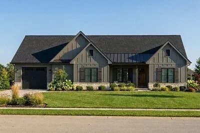 Modern Farmhouse House Plan with 2 Bedrooms and 1-Car Garage