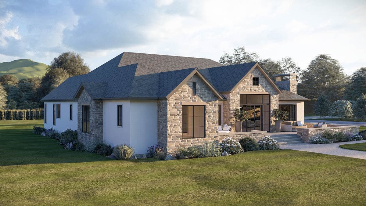 Plan 623666DJ: Luxury European Ranch House Plan with 3 Bedrooms and 3-Car Garage - Image #7 - European, Hill Country, New American, Ranch