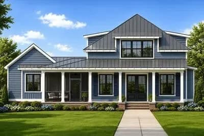 Southern Traditional House Plan with 3 Bedrooms and Master Suite