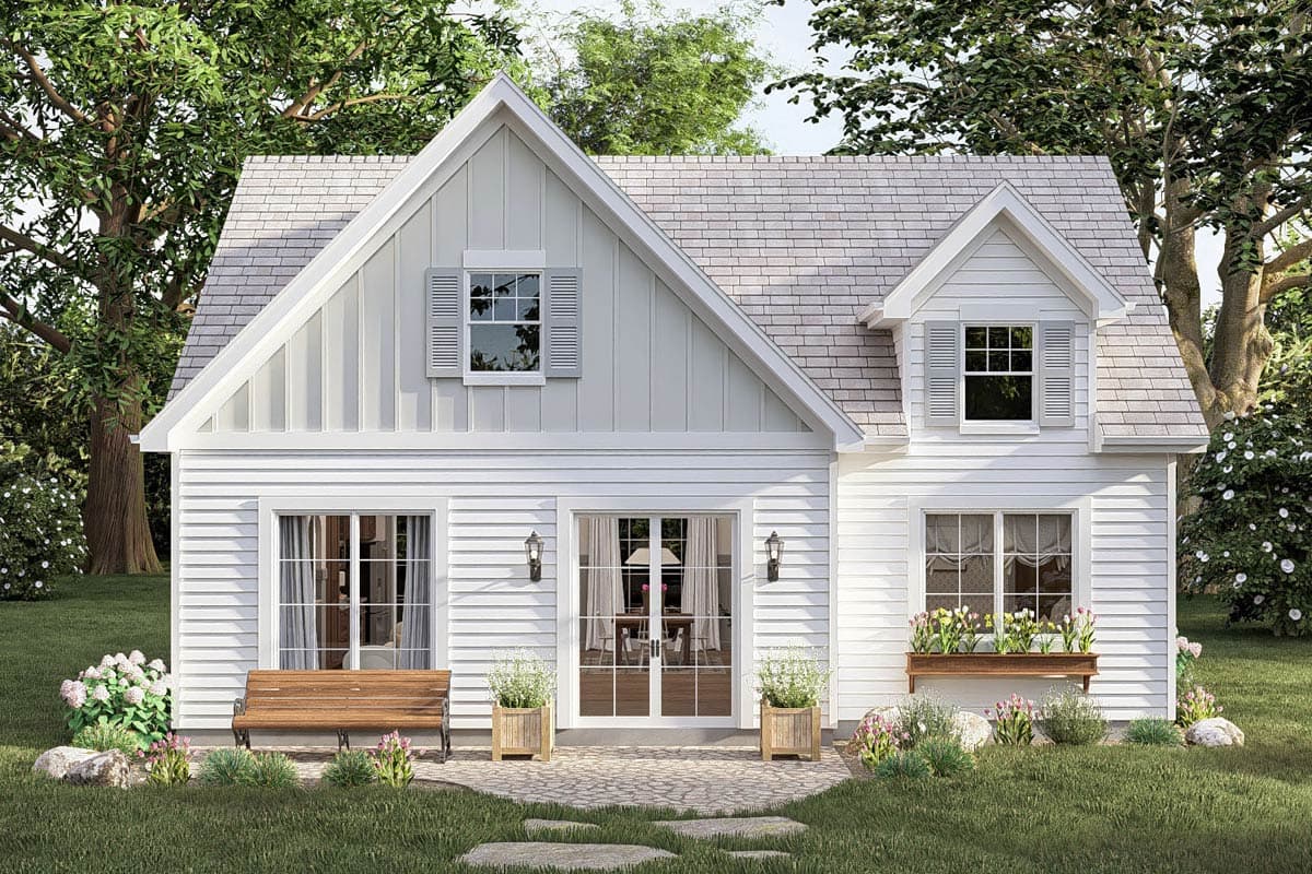 Plan 623667DJ: Charming New American Cottage House Plan with One Bedroom - Image #3 - Country, New American, Traditional