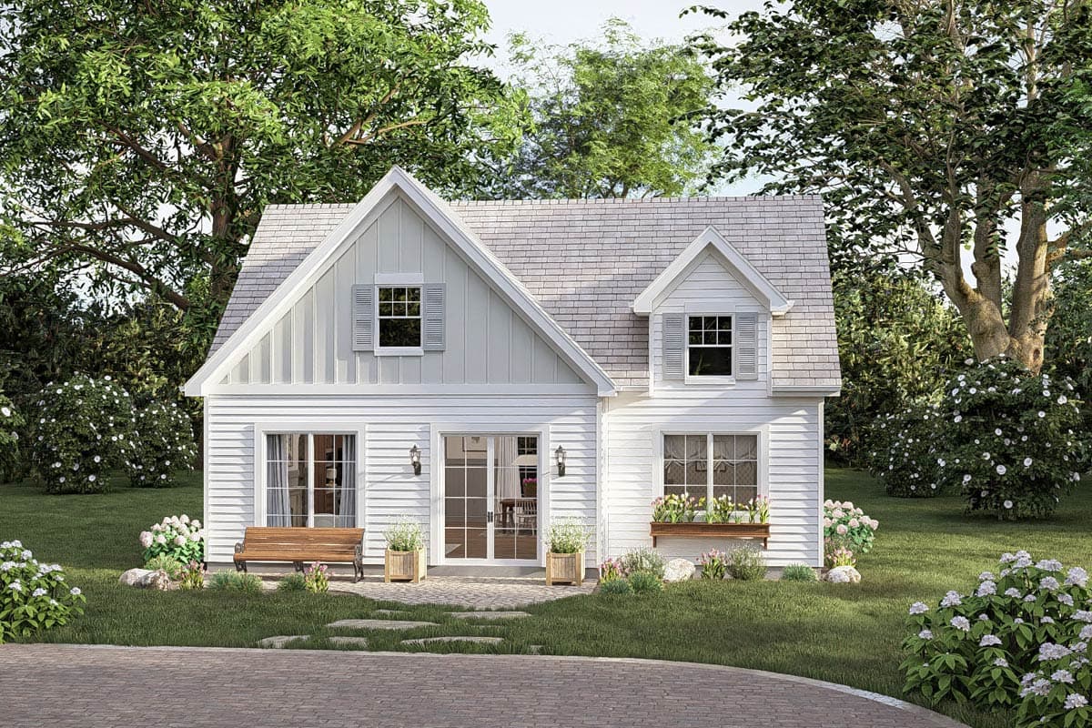 Plan 623667DJ: Charming New American Cottage House Plan with One Bedroom - Image #2 - Country, New American, Traditional