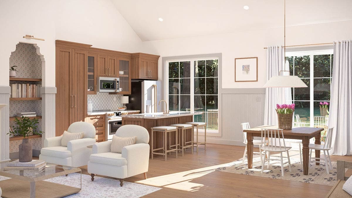 Plan 623667DJ: Charming New American Cottage House Plan with One Bedroom - Image #8 - Country, New American, Traditional