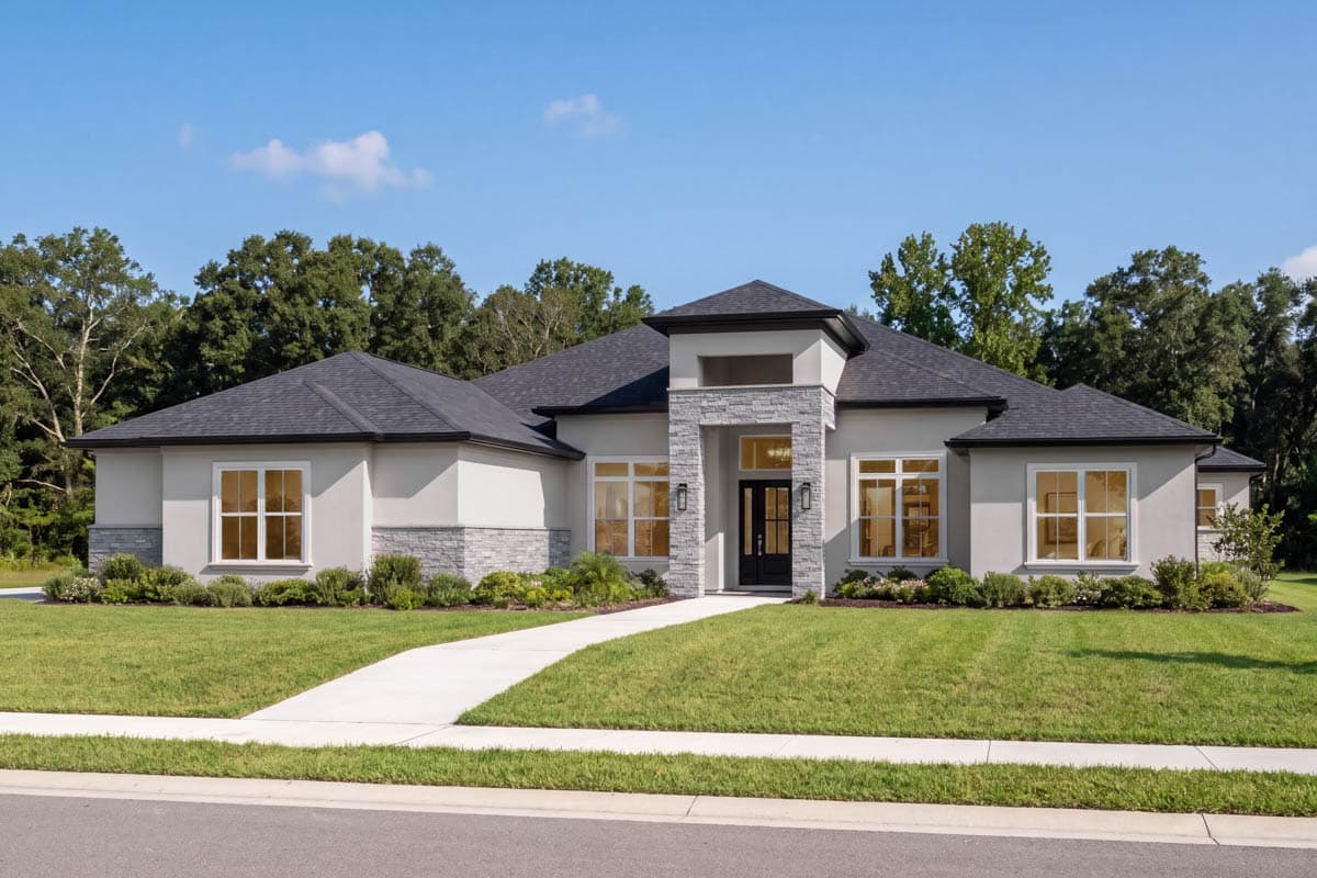 Plan image - 64343BT:Coastal Contemporary House Plan with Four Bedrooms and Three-Car Garage