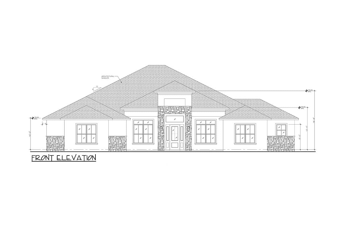Plan 64343BT: Coastal Contemporary House Plan with Four Bedrooms and Three-Car Garage - Image #2 - Coastal, Coastal Contemporary, Contemporary, Traditional