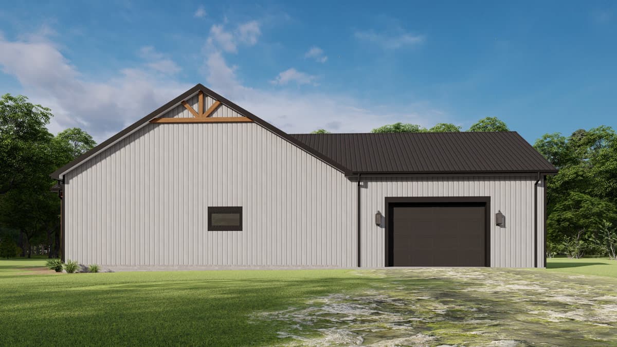Plan 777079MTL: Modern Barndominium House Plan with 3 Bedrooms and Expansive Porches - Image #3 - Barndominium, Modern Farmhouse