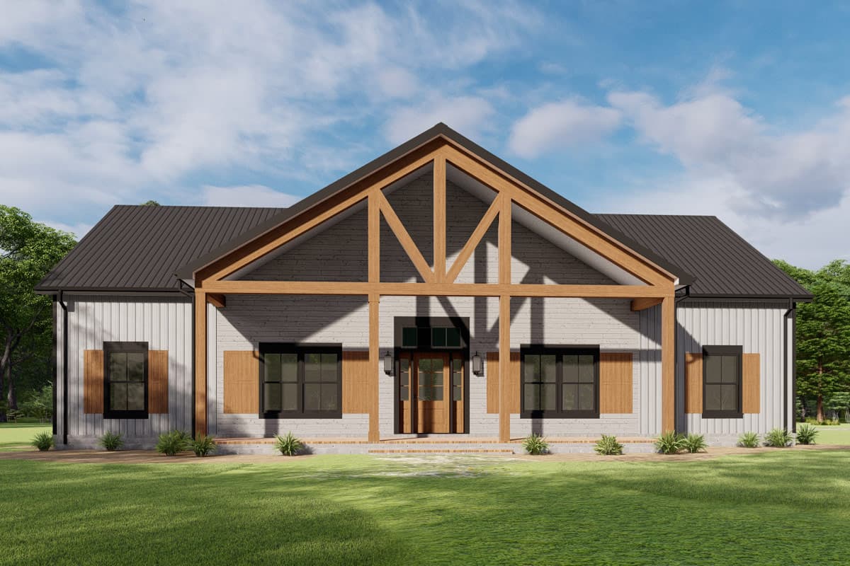 Plan image - 777079MTL:Modern Barndominium House Plan with 3 Bedrooms and Expansive Porches