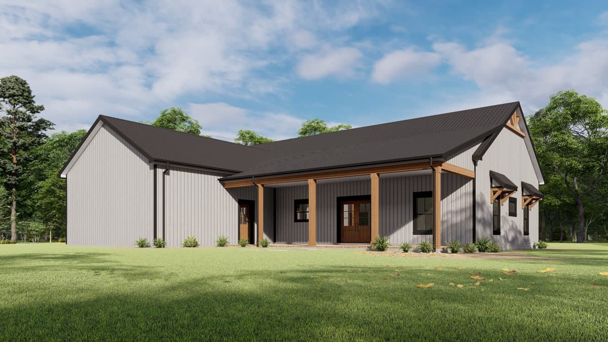 Plan 777079MTL: Modern Barndominium House Plan with 3 Bedrooms and Expansive Porches - Image #6 - Barndominium, Modern Farmhouse
