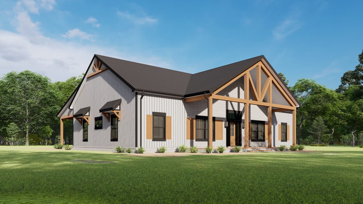 Plan 777079MTL: Modern Barndominium House Plan with 3 Bedrooms and Expansive Porches - Image #8 - Barndominium, Modern Farmhouse