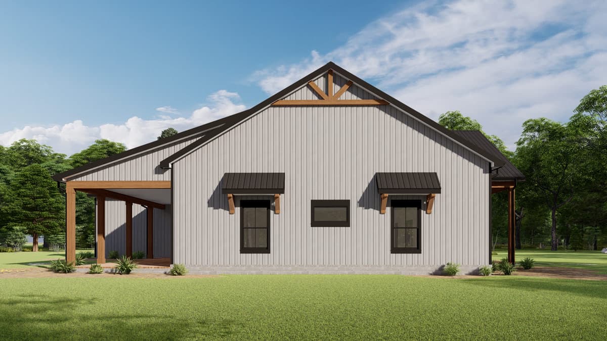Plan 777079MTL: Modern Barndominium House Plan with 3 Bedrooms and Expansive Porches - Image #7 - Barndominium, Modern Farmhouse