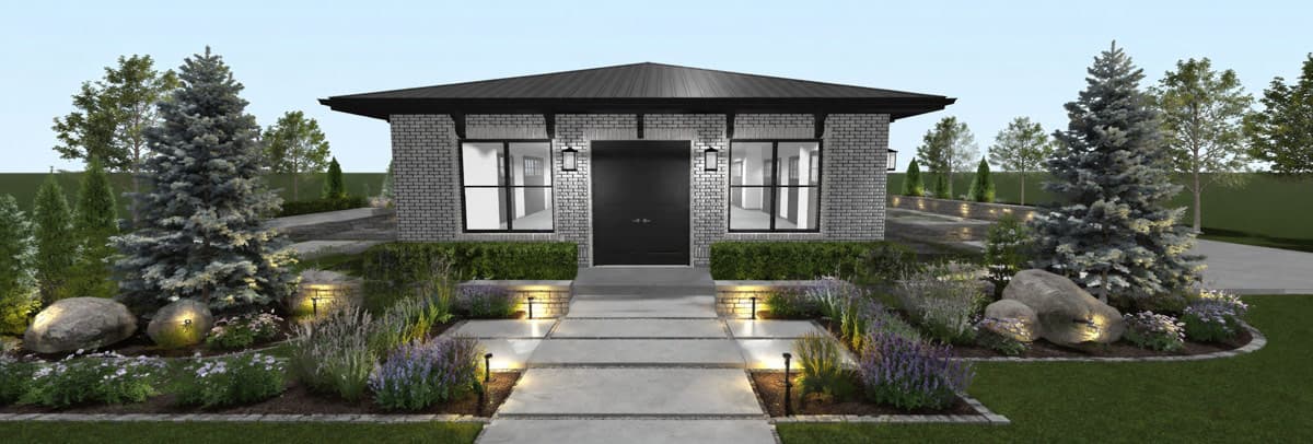 Plan 61767UT: Contemporary Four Car Garage House Plan with Modern Architectural Details - Image #4 - Contemporary, Modern