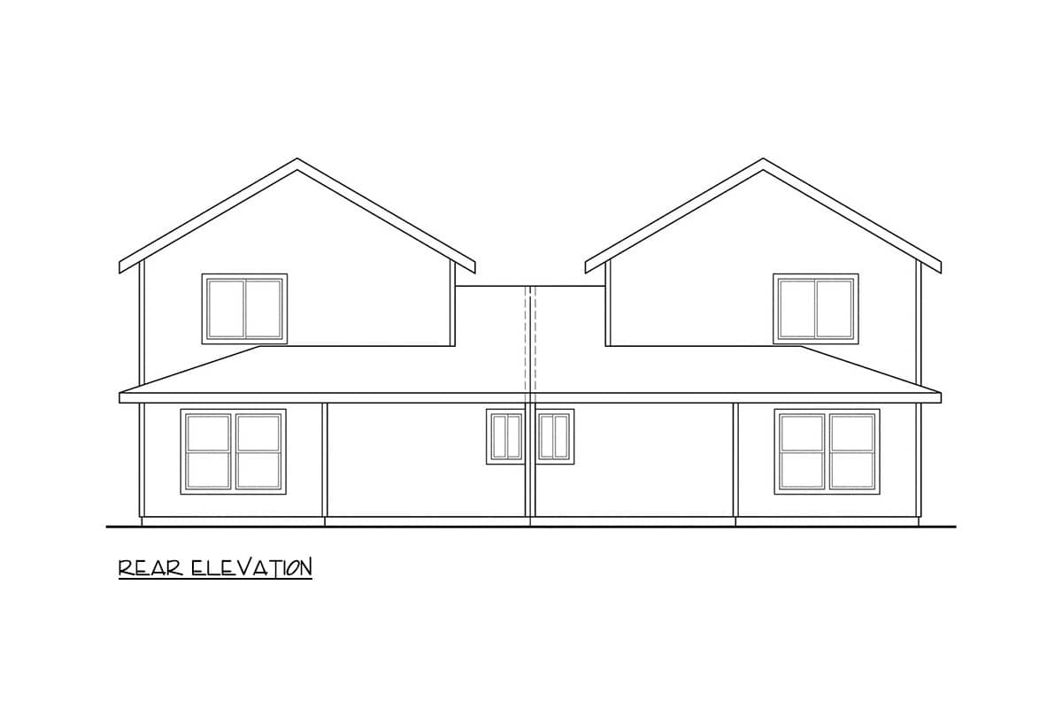 Plan 720193DA: Three Bedroom Craftsman Cottage Multi-Family House Plan with Efficient Two Story Layout - Image #4 - Cottage, Country, Craftsman