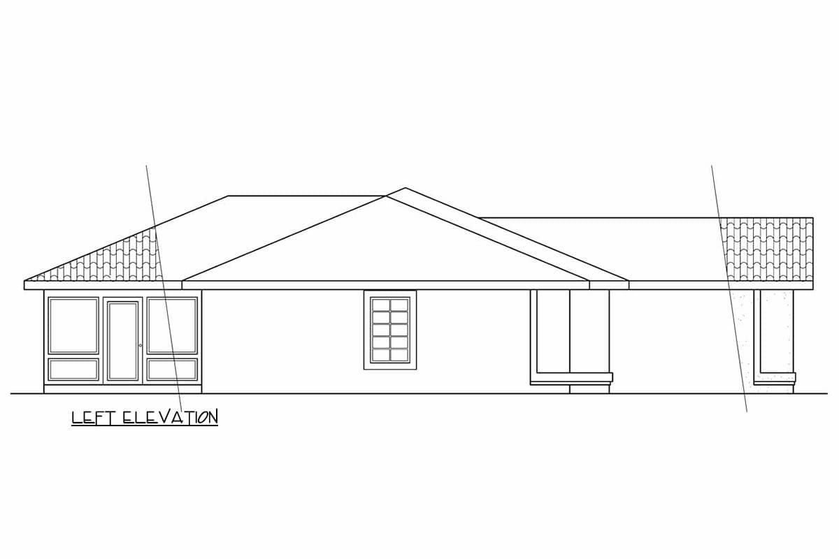 Plan 720194DA: Mediterranean Ranch House Plan with Three Bedrooms and Screened Porch - Image #2 - Mediterranean, Ranch, Southwest
