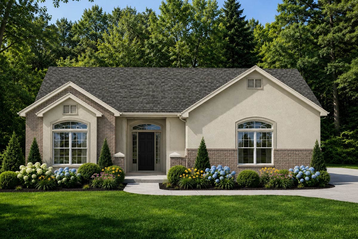Plan image - 849156PGE:European Style Ranch House Plan with 3 Bedrooms and 1,747 Square Feet