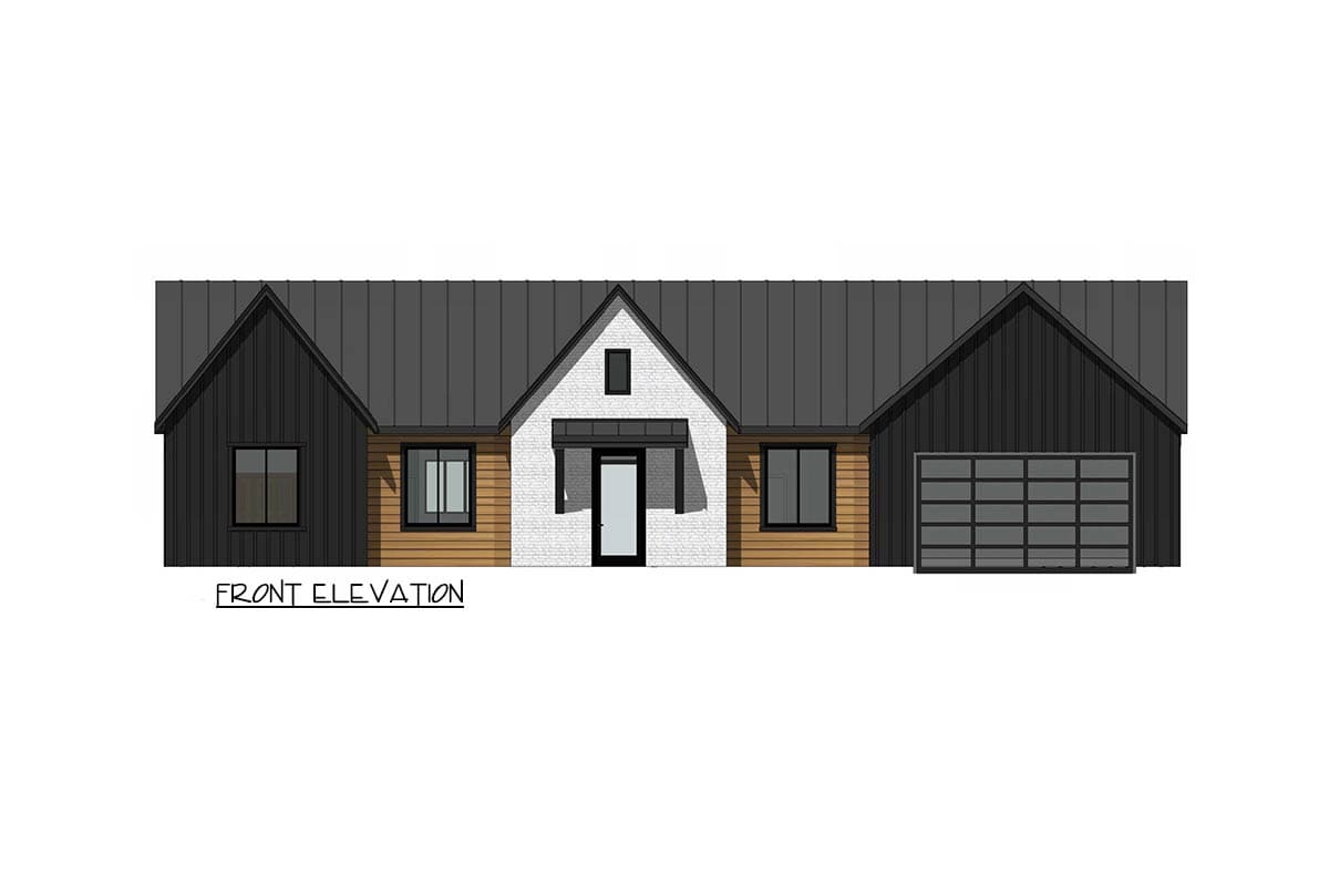Plan 420201WNT: Contemporary New American House Plan with 3 Bedrooms and 2194 Square Feet - Image #2 - Contemporary, Cottage, New American
