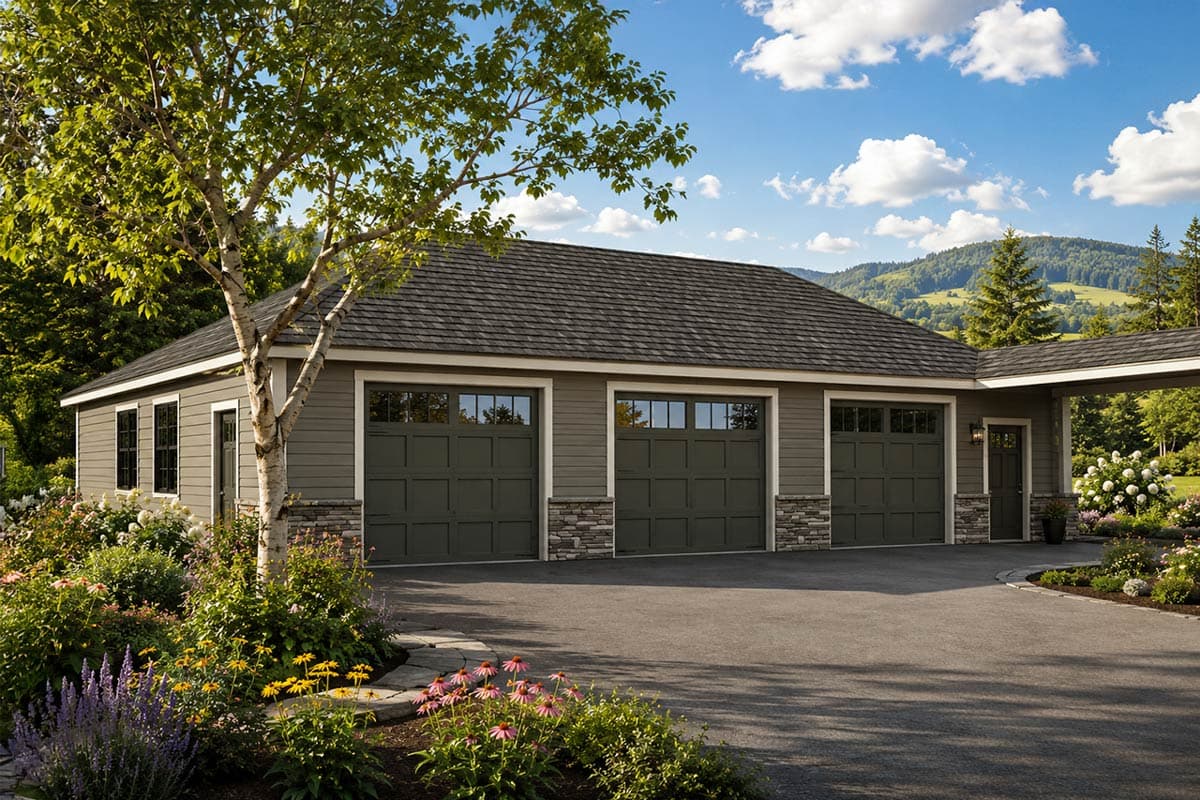 Plan image - 720195DA:Spacious 3-Car Garage House Plan with 10 Ceilings