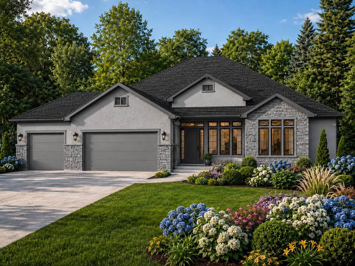 Plan 849157PGE: New American Ranch House Plan with Three Bedrooms and Three-Car Garage - Image #2 - New American, Ranch, Traditional