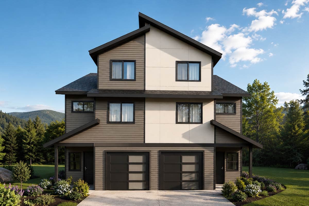 Plan image - 720198DA:Contemporary Multi-Family House Plan Featuring Five Bedrooms and Modern Design