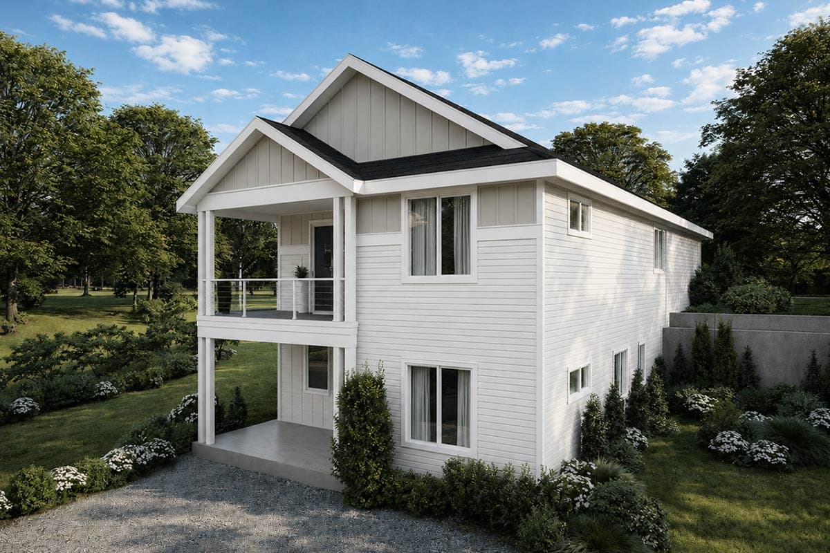 Plan 720199DA: Charming Three Bedroom Multi-Family Farmhouse Plan with Walkout Basement - Image #2 - Cottage, Country, Farmhouse