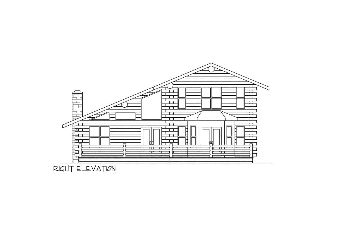Plan 720200DA: Rustic Log Cabin House Plan with Two-Story Great Room - Image #3 - Cabin, Log Cabin, Rustic, Vacation