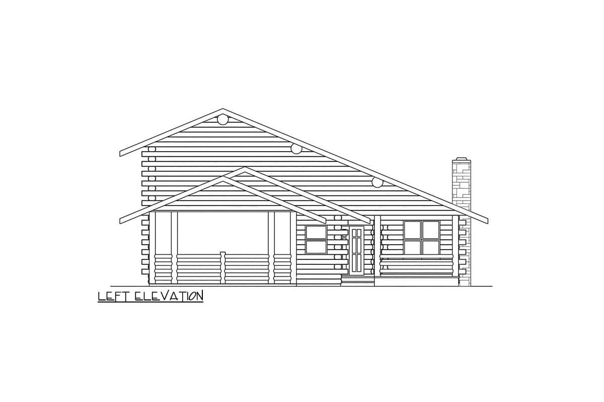 Plan 720200DA: Rustic Log Cabin House Plan with Two-Story Great Room - Image #2 - Cabin, Log Cabin, Rustic, Vacation
