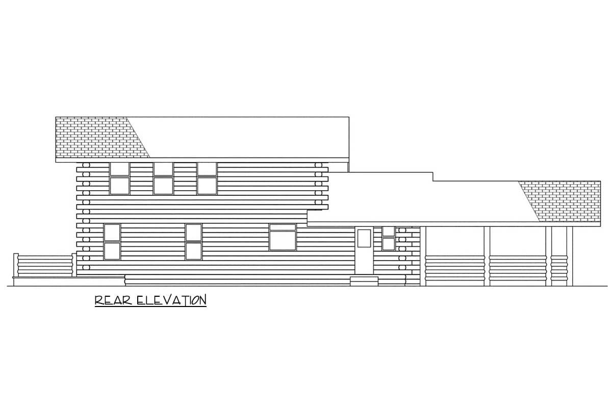 Plan 720200DA: Rustic Log Cabin House Plan with Two-Story Great Room - Image #4 - Cabin, Log Cabin, Rustic, Vacation