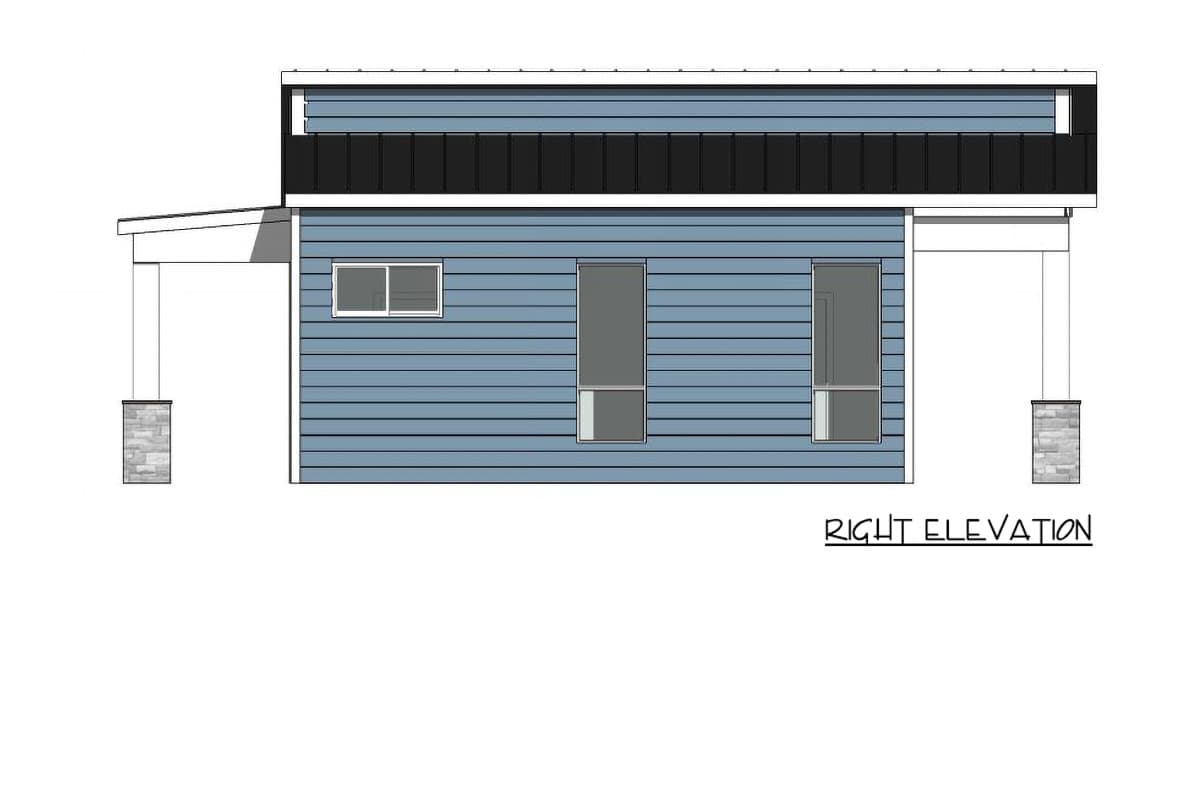 Plan 420202WNT: Modern Cottage House Plan with 2 Bedrooms and Sleek Architectural Design - Image #5 - Cottage, Mid Century Modern, Modern, Vacation