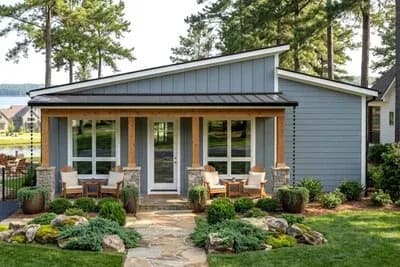 Modern Cottage House Plan with 2 Bedrooms and Sleek Architectural Design