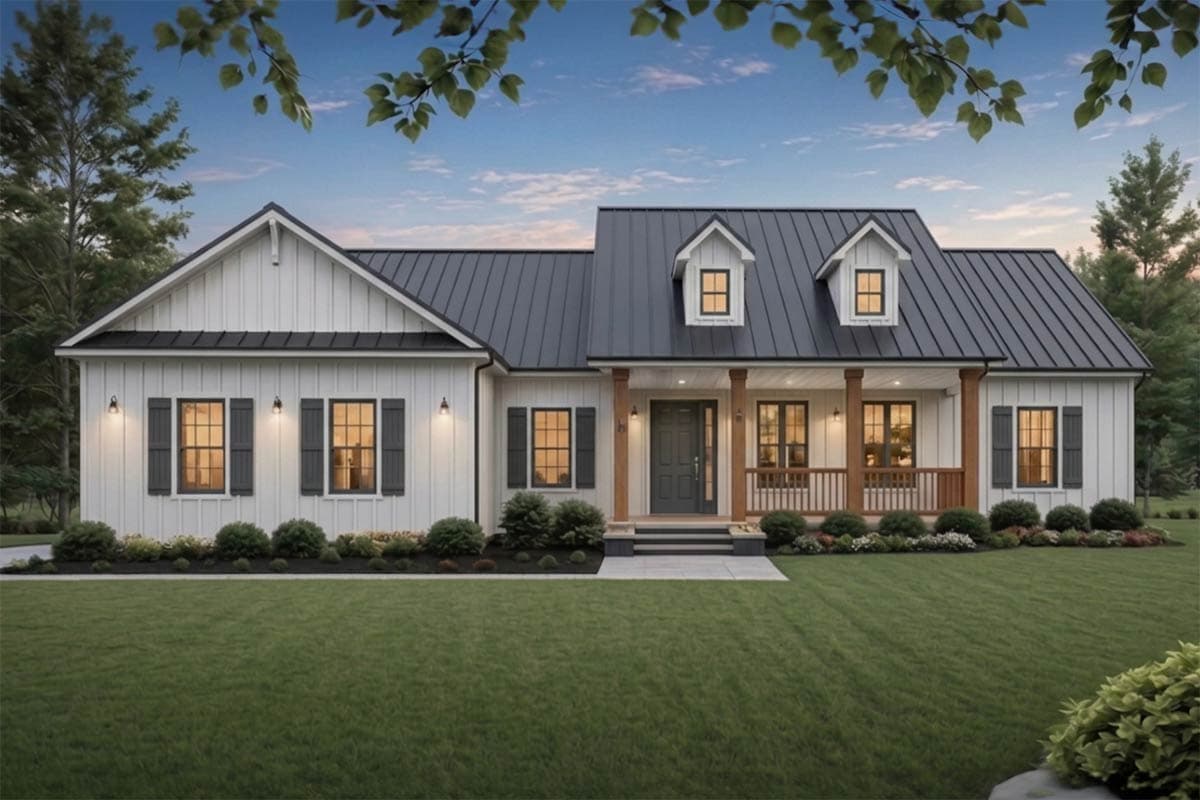 Plan image - 51397MM:Modern Farmhouse House Plan with 3 Bedrooms and 2-Car Garage