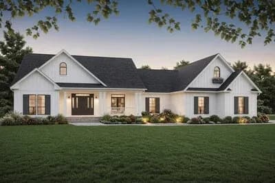 Modern Farmhouse Ranch House Plan with 3 Bedrooms and Bonus Room