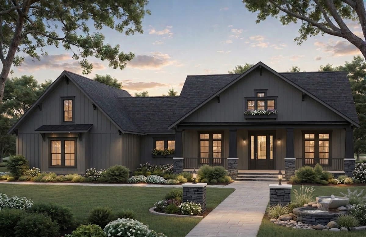 Plan 51401MM: Craftsman Modern Farmhouse House Plan with 4 Bedrooms and Bonus Room - Image #2 - Craftsman, Modern Farmhouse