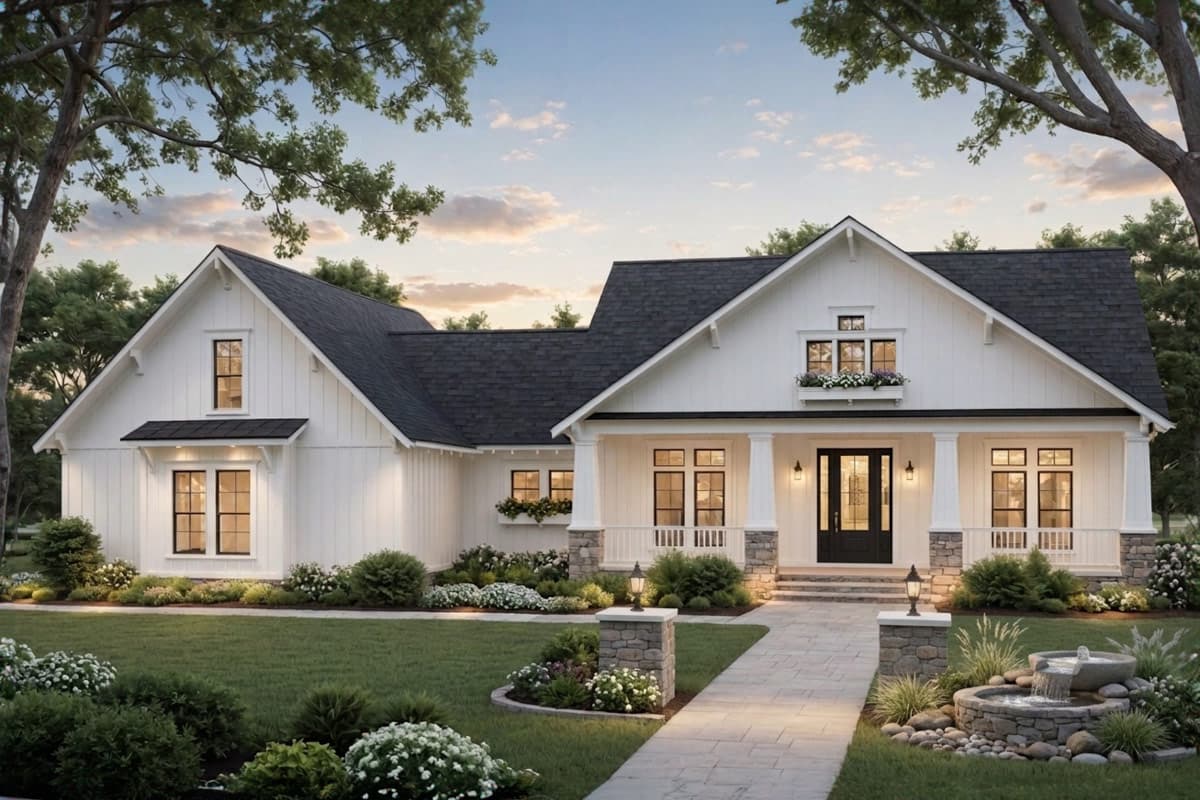 Plan image - 51401MM:Craftsman Modern Farmhouse House Plan with 4 Bedrooms and Bonus Room