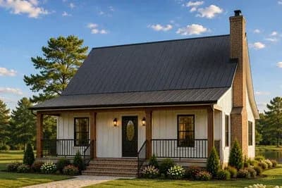 Charming Two-Bedroom Country Cottage House Plan