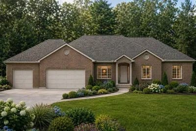 Southern Ranch House Plan with 3 Bedrooms and 3-Car Garage