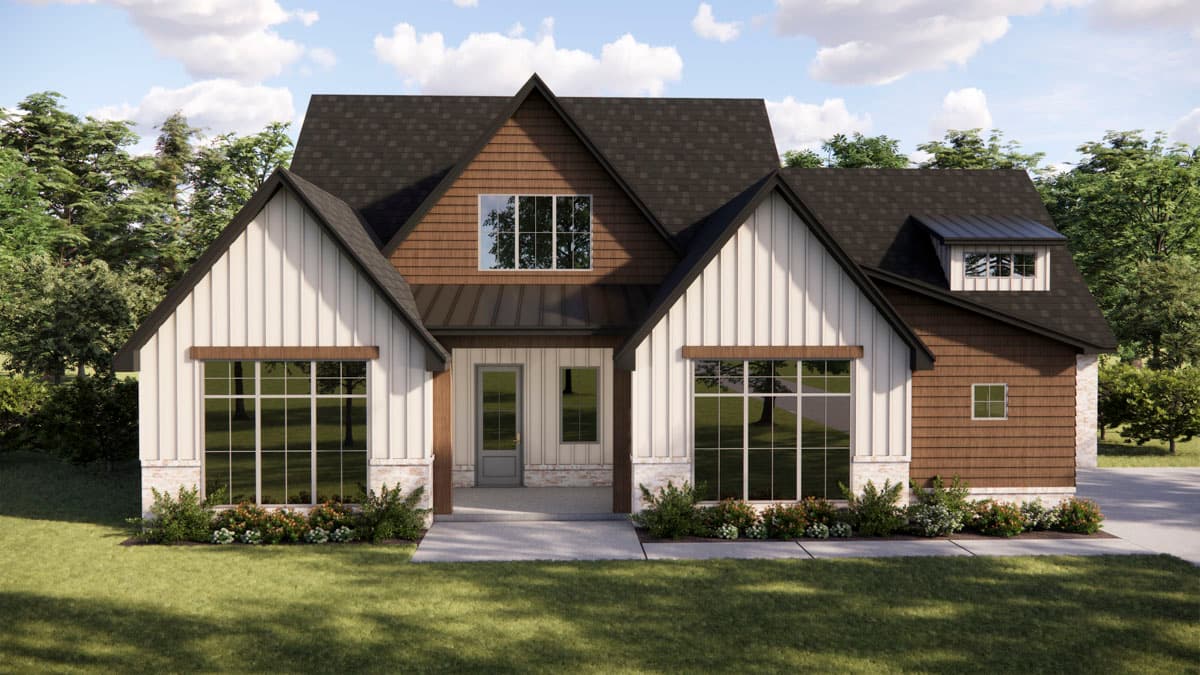 Plan image - 880024HLN:Modern New American House Plan with 4 Bedrooms and 3-Car Garage
