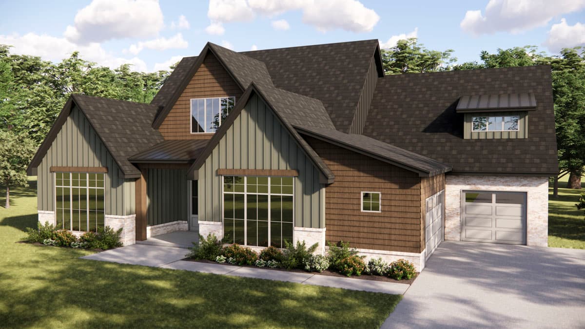 Plan 880024HLN: Modern New American House Plan with 4 Bedrooms and 3-Car Garage - Image #4 - Craftsman, Modern Farmhouse, New American