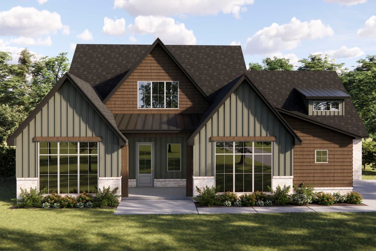 Plan 880024HLN: Modern New American House Plan with 4 Bedrooms and 3-Car Garage - Image #3 - Craftsman, Modern Farmhouse, New American