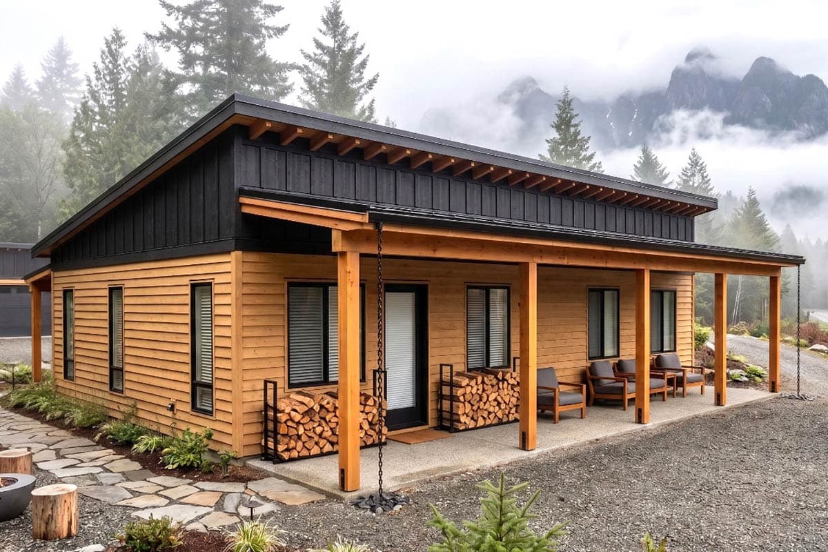 Modern Mountain Cabin House Plan with Four to Five Bedrooms