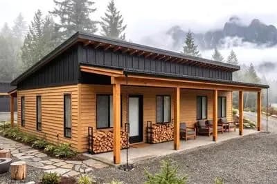 Modern Mountain Cabin House Plan with Four to Five Bedrooms
