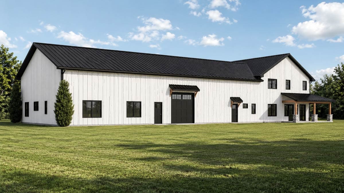 Plan 135468GRA: Spacious Modern Farmhouse Barndominium House Plan with Attached Apartment - Image #5 - Barndominium, Country, Farmhouse, Modern Farmhouse