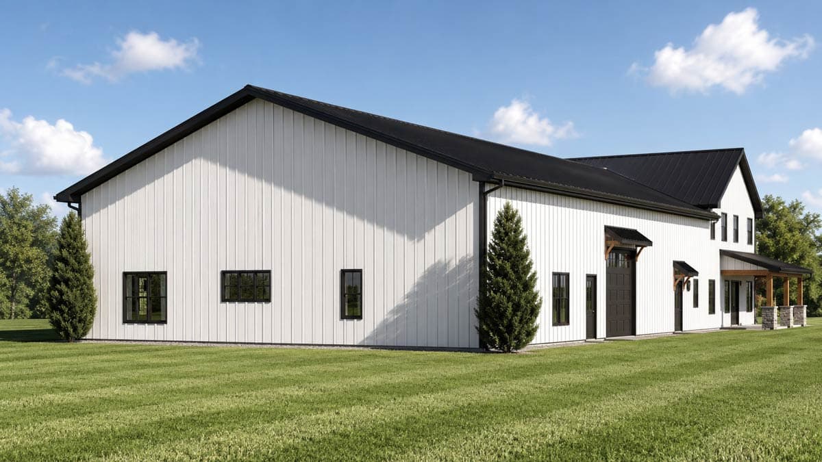 Plan 135468GRA: Spacious Modern Farmhouse Barndominium House Plan with Attached Apartment - Image #6 - Barndominium, Country, Farmhouse, Modern Farmhouse