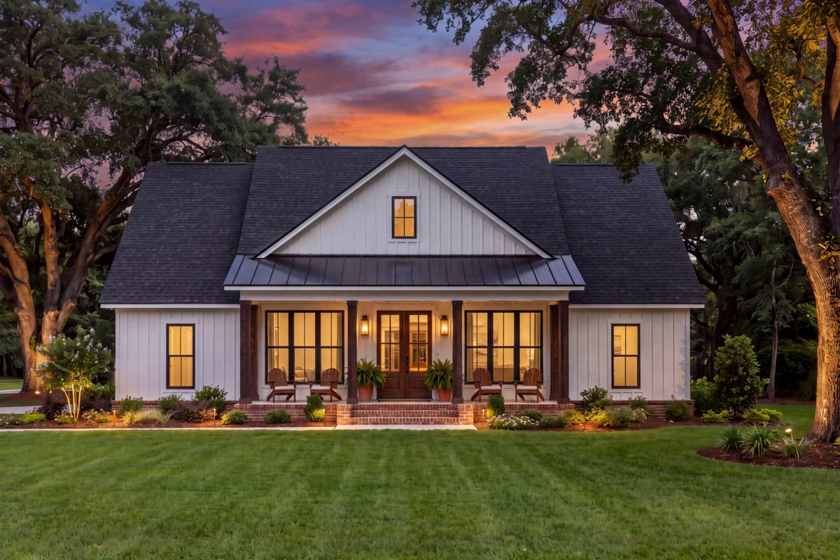 Plan image - 52057HZ:Modern Farmhouse House Plan with 3 Bedrooms and Outdoor Kitchen